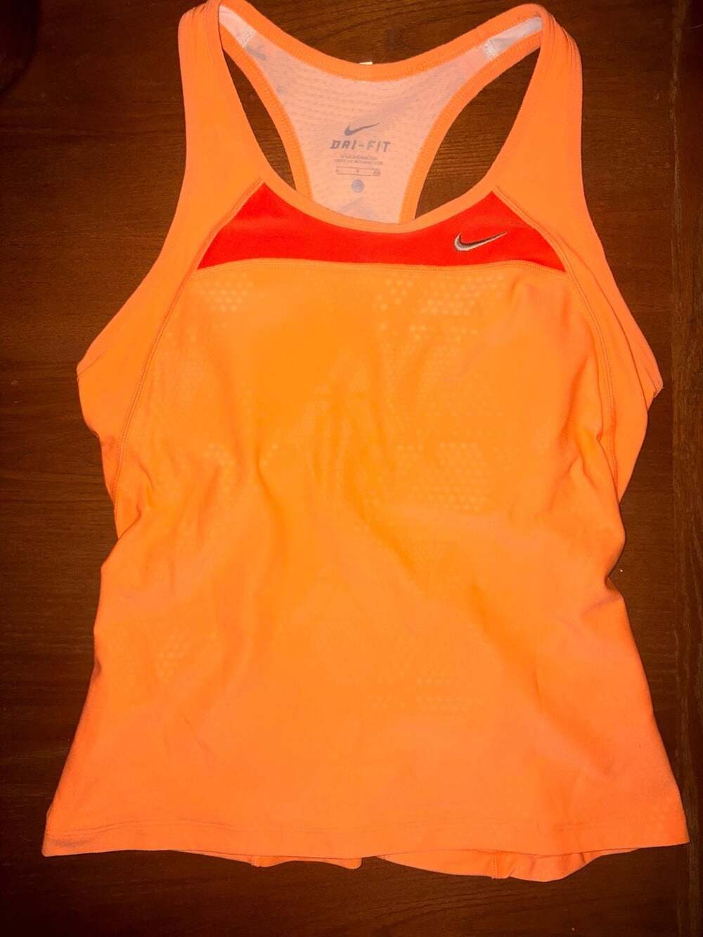 Nike Dri-Fit Tank Top Size S Orange Athletic Racerback